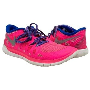 Nike Free 5.0 pink running shoes sneakers 5.5 youth
